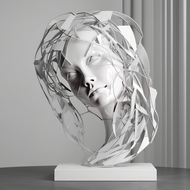 Modern Abstract Woman's face Sculpture design