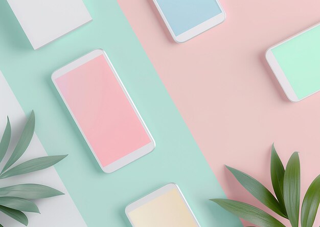 Photo modern aesthetic social media templates pastel background posts and stories