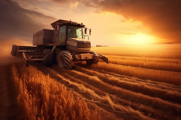 Modern Agricultural Vehicle at Work in the Field