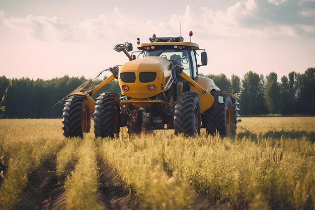 Modern agriculture equipment in field