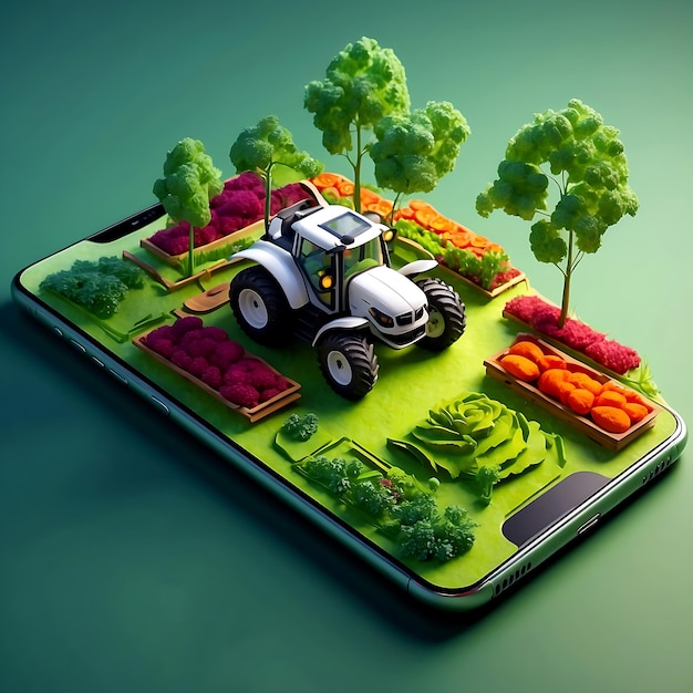 Modern agriculture machines in fields ai generated