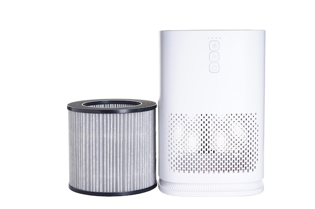 Photo modern air purifier and air filter isolated on a white background