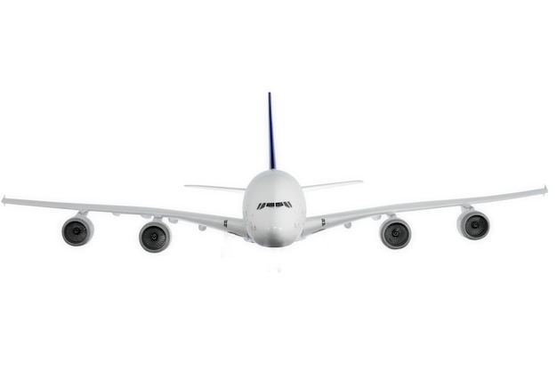 Modern airplane isolated on white background.