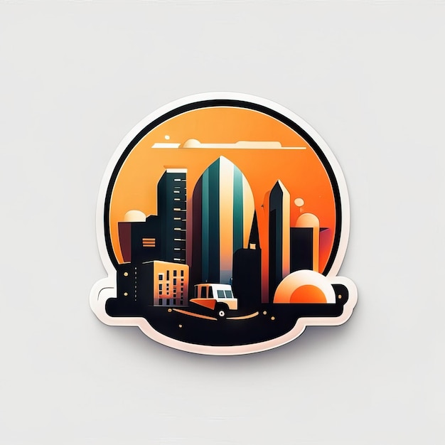 사진 현대적이고 다채로운 도시 로고