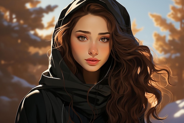 modern anime character of arabic girl AI generated