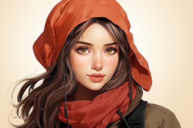 modern anime character of arabic girl AI generated