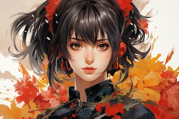 Premium AI Image  modern anime character of chinese girl AI generated