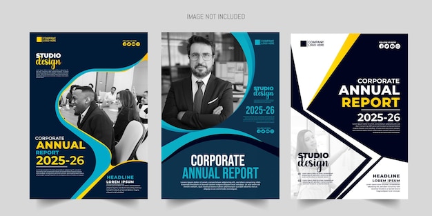 modern annual report business flyer template design