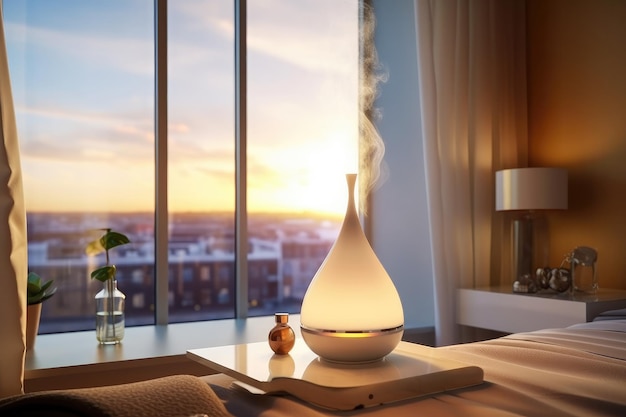 Modern Apartment Ambiance Aroma Diffuser Creating a Serene Atmosphere