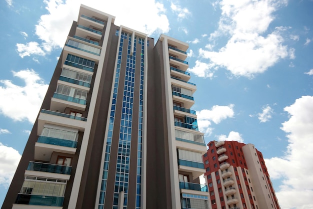 Modern apartment building and balcony