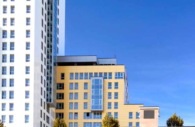 Modern apartment building in the city.