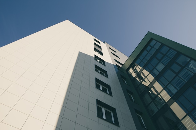 Modern apartment building with glass