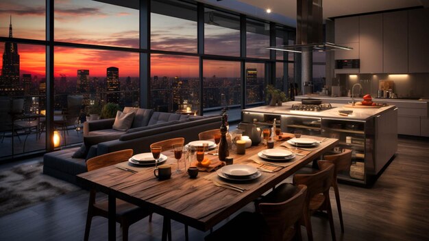 A modern apartment Kitchen interior