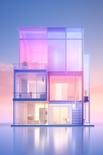 사진 홀로그램 3d 디자인 ai가 생성된 현대적인 아파트