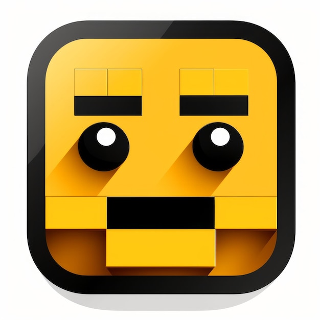 Foto modern app-logo met roc en lego-gezicht