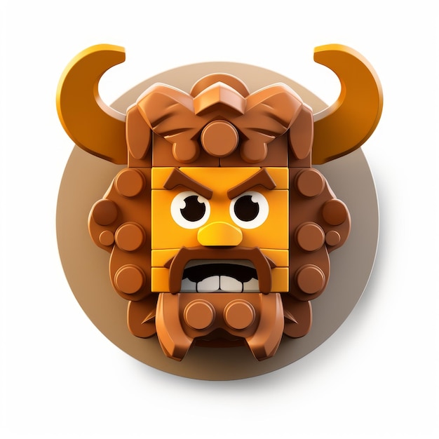 Современный логотип приложения с карикатурой Satyr Lego