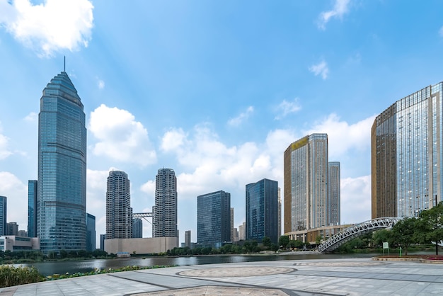 Modern architectonisch landschap in Shaoxing Financial Area