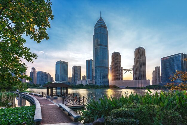 Modern architectural landscape in Shaoxing Financial Area