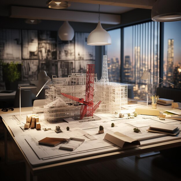 Photo modern architectural workspace design