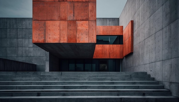 Фото Современный архитектурный дизайн чистая абстрактная геометрическая форма футуристическое пустое пространство, созданное искусственным интеллектом