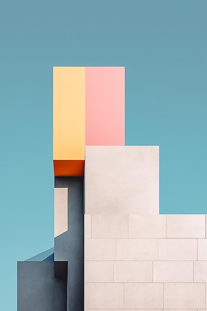 Photo modern architecture minimal building abstract concrete houseai generated