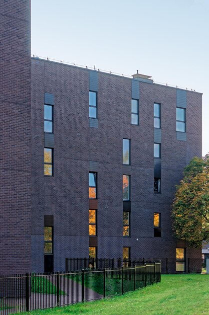 Modern architecture of residential house. And outdoor facilities.