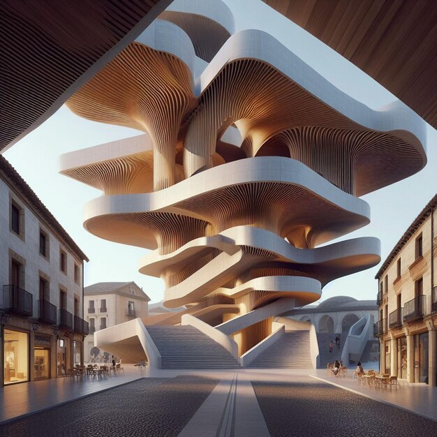 A modern architecture travel to historic Spanish culture