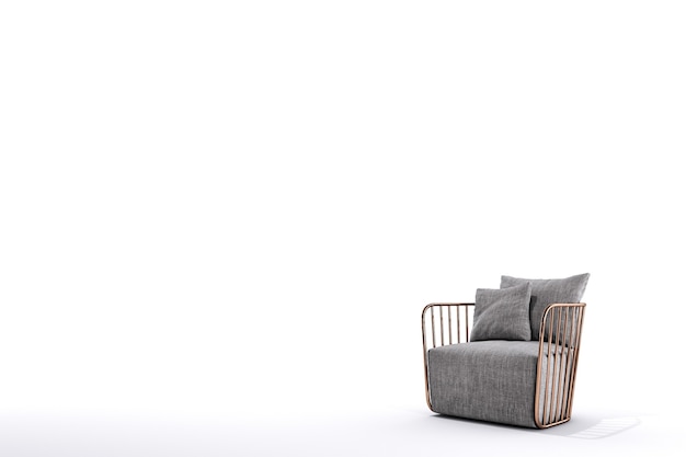 The modern armchair in white studio. design concept.