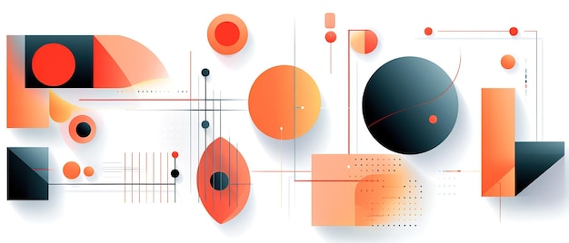 Photo modern artwork features deconstructed postmodern inspired abstract symbols with bold geometric shapes