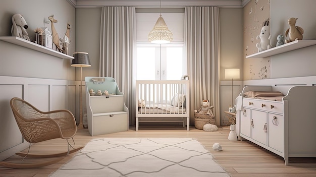 현대적인 아기 방 인테리어 어린이 방과 아기 인테리어