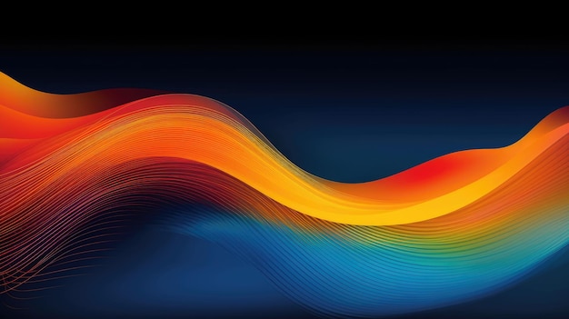 Modern background of rainbow gradients and curves with fluid liquid motion with generative ai