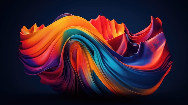 Modern background of rainbow gradients and curves with fluid liquid motion with generative ai