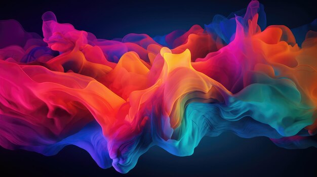 Modern background of rainbow gradients and curves with fluid liquid motion with generative ai