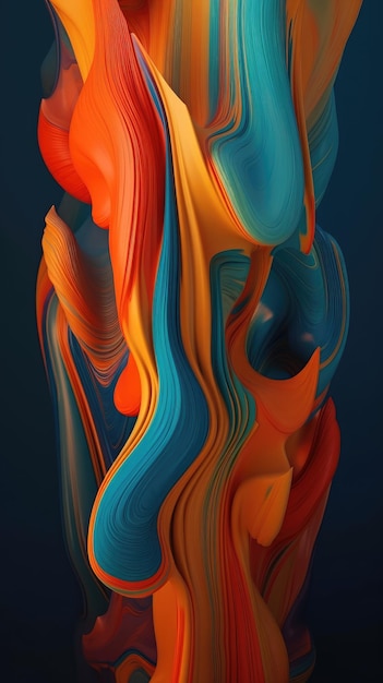 Modern background of rainbow gradients and curves with fluid liquid motion with generative ai