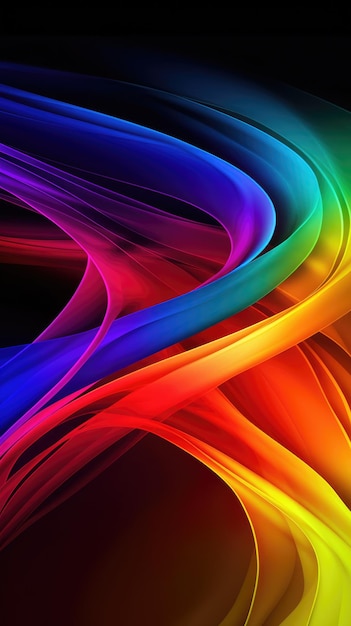 Modern background of rainbow gradients and curves with fluid liquid motion with generative ai