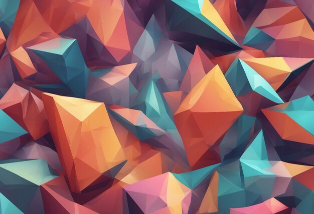 Modern banner with an abstract 3D low poly design