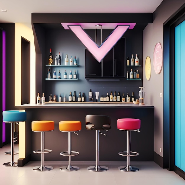 a modern bar image with a futuristic interior