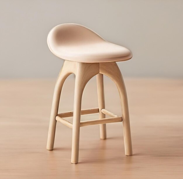 Photo a modern bar stool on a woody background