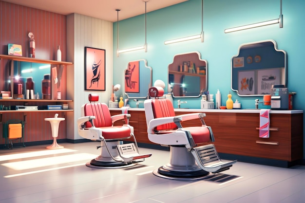 Photo modern barbershop on a light background