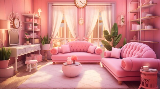 Pink house with furniture. Cra – Apps no Google Play