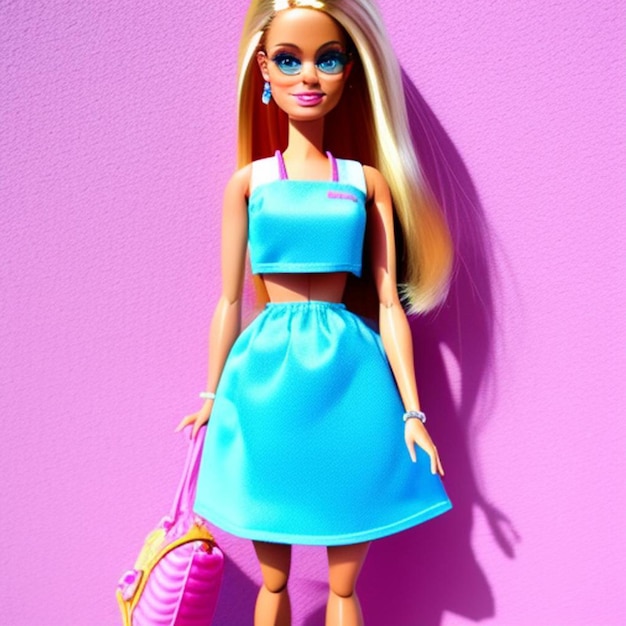 modern barbie wearing beautiful dress with beautiful background