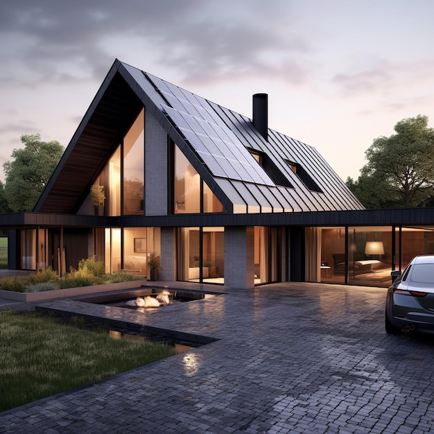 Premium Ai Image Modern Barn House