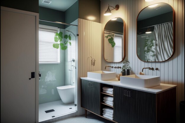 Modern bathroom interior design Luxury yet minimalist clean bright and hygienic spacious bathroom wi