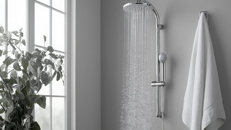 Photo modern bathroom shower stall
