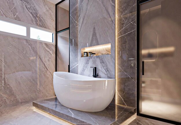 modern bathroom white gray design