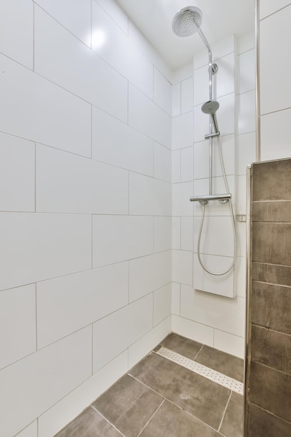 Modern bathroom with dark floor