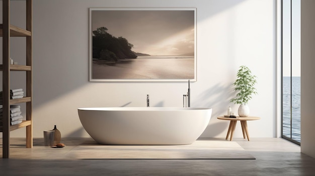 Modern Bathroom with Freestanding Soaking Tub