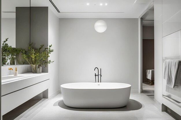 Modern Bathroom with Freestanding Soaking Tub