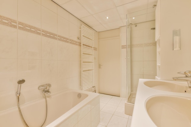 Modern bathroom with shower and sink