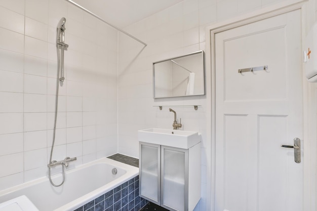 Modern bathroom with shower and sink